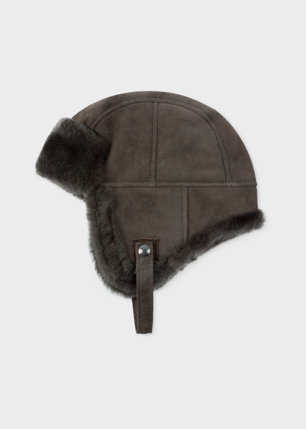 Paul Smith Mens's Grey Sheepskin Chapka Caps