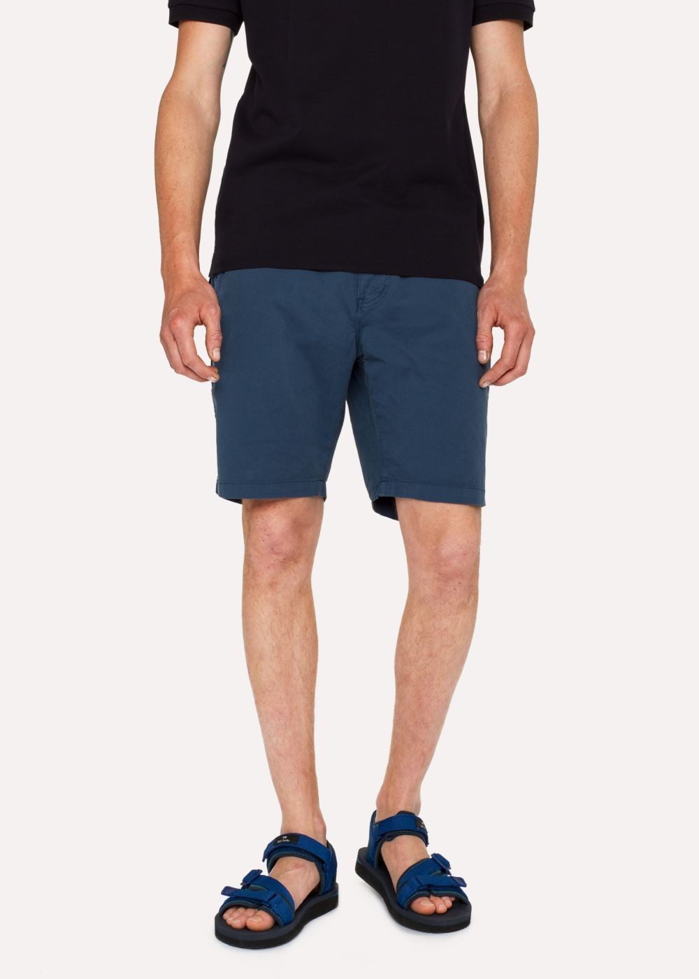 Paul Smith Mens's Navy Garment-Dyed Stretch Pima-Cotton Shorts