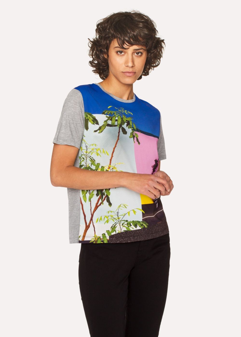 Paul Smith Women's Grey 'la Wall' Print T-Shirt