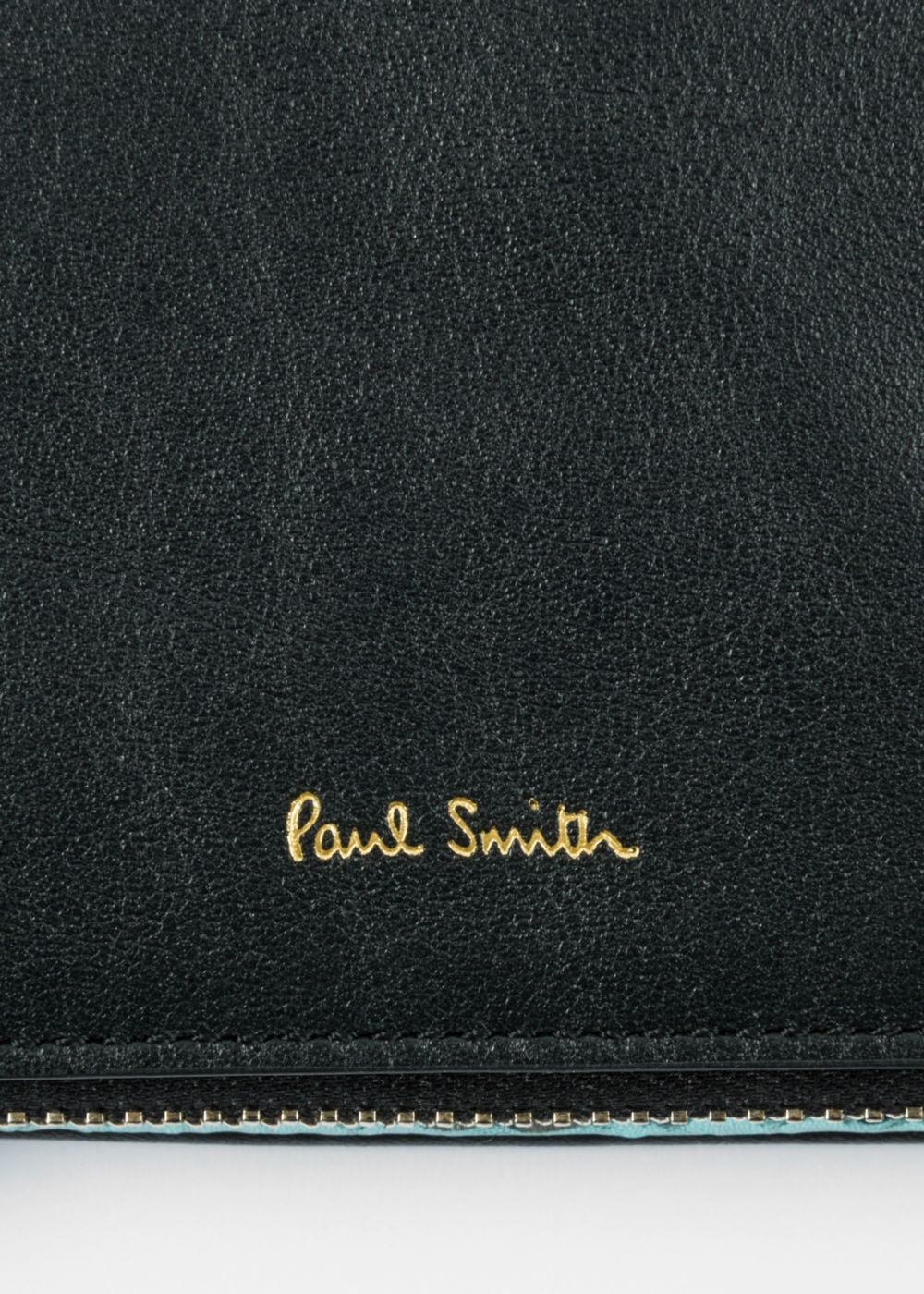 Paul Smith Women's Small Black Leather Press-Stud Wallet With Metallic Interior