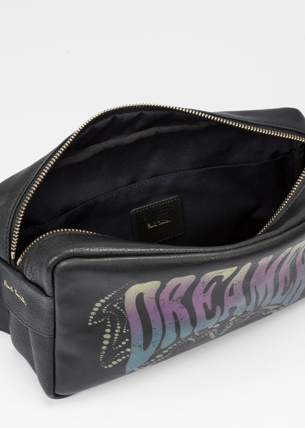 Paul Smith Mens's Black Leather 'dreamer' Print Bum Handbag