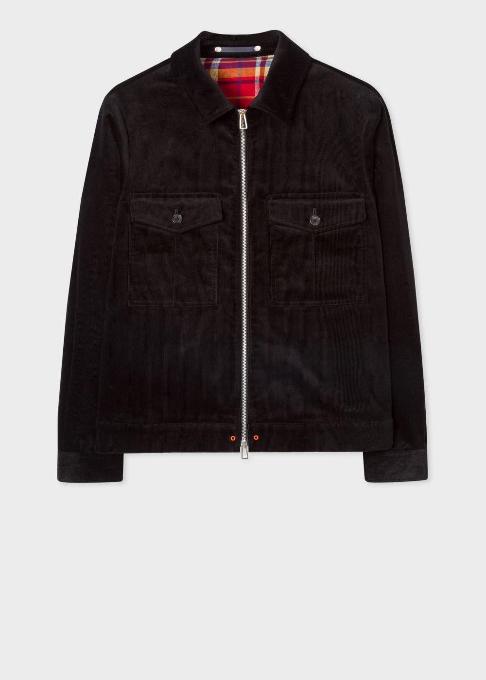 Paul Smith Mens's Black Corduroy Stretch-Cotton Patch-Pocket Coats