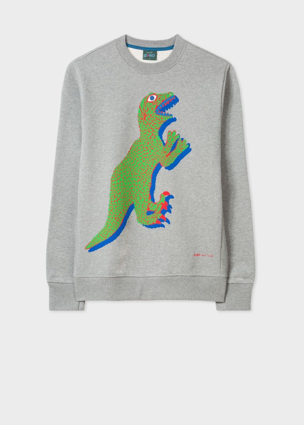 Paul Smith Men's Grey Marl Organic-Cotton Large Dino Sweatshirt
