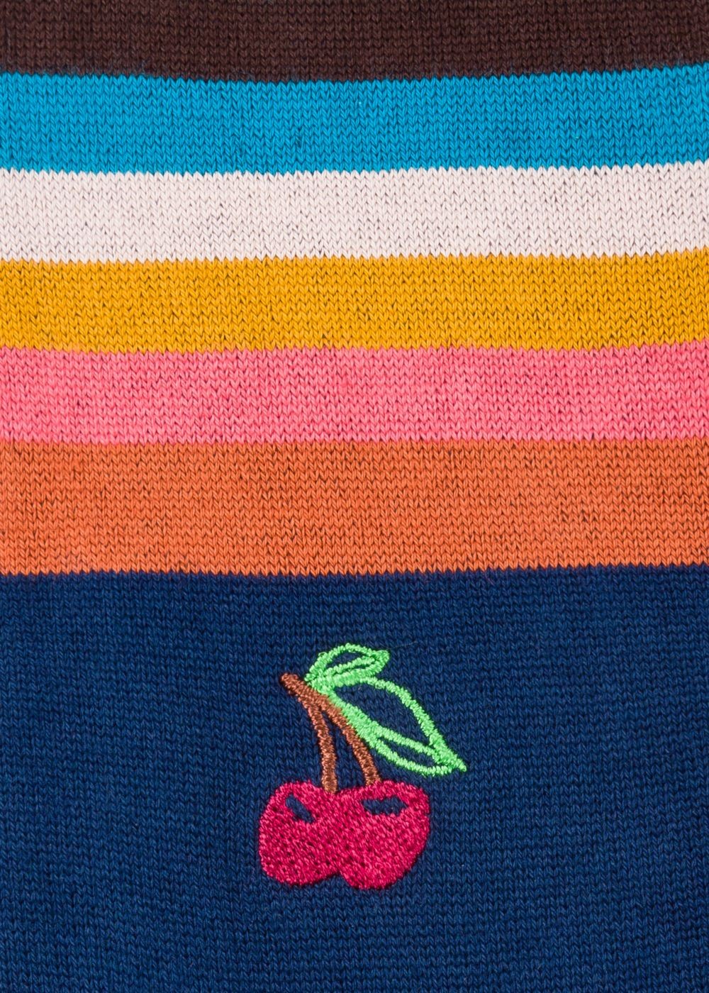 Paul Smith Men's Navy 'artist Stripe' Cuff Socks With Embroidered Motif