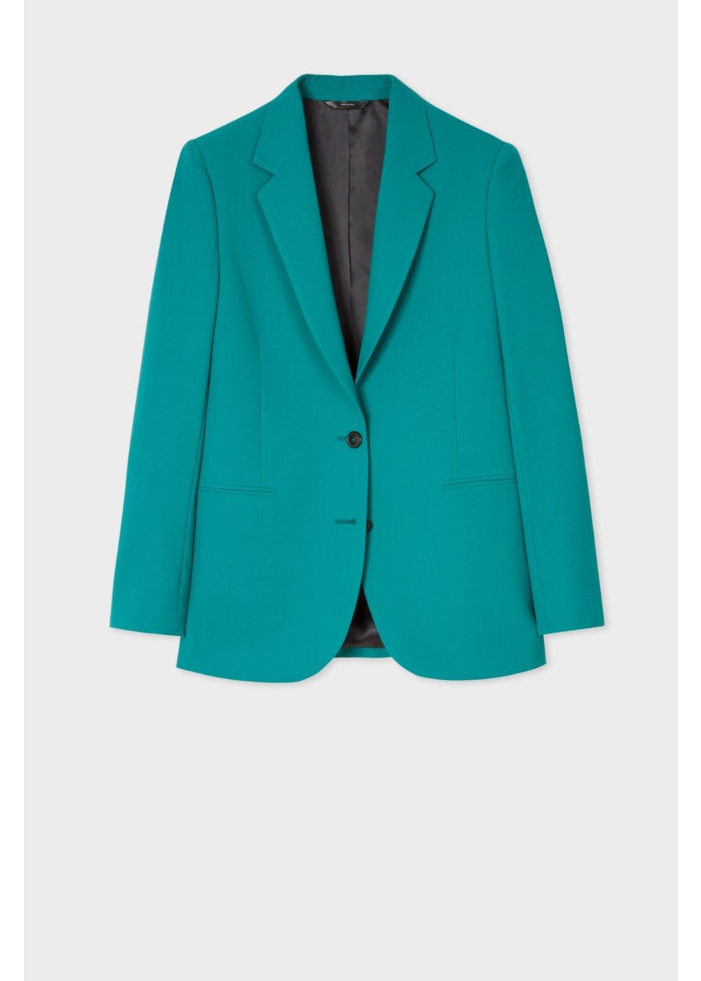 Paul Smith Womens's Turquoise Two-Button Wool-Blend Blazer Clothing