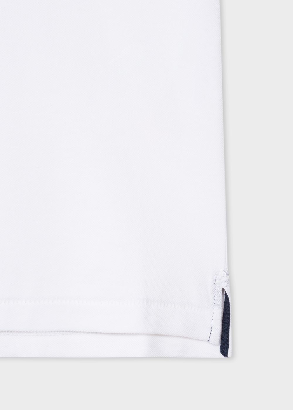 Paul Smith Men's Slim-Fit White Zebra Polo T-Shirts With Blue Tipping
