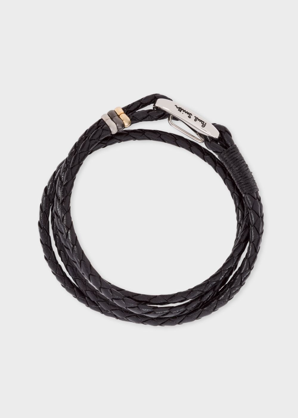 Paul Smith Men's Black Leather Wrap Bracelet