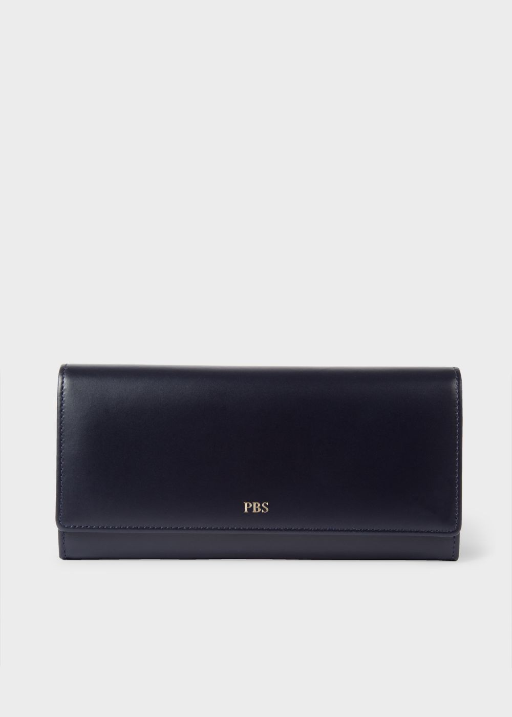 Paul Smith Women's Navy Leather Monogrammed Tri-Fold Wallet