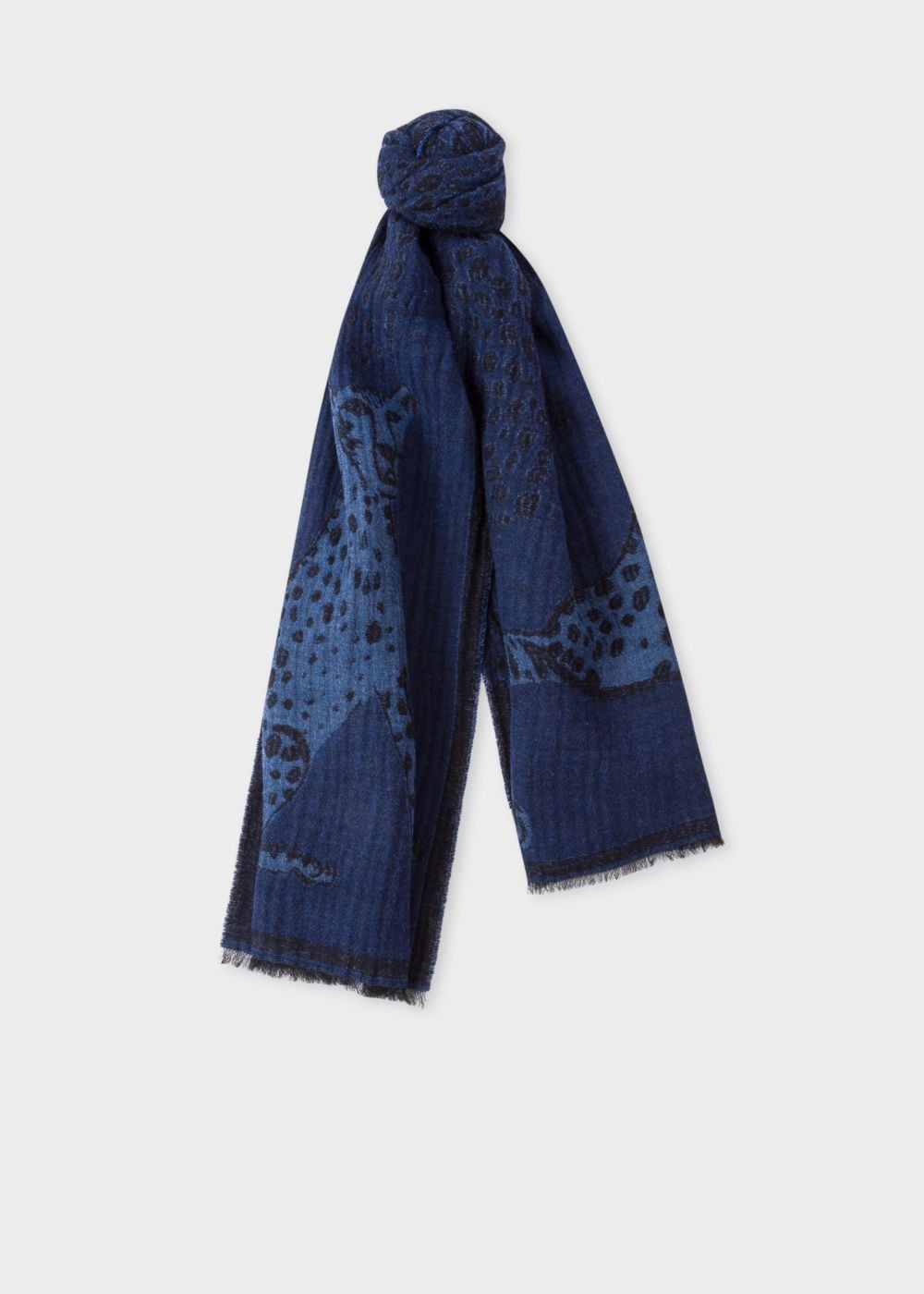 Paul Smith Women's Navy 'lucy Leopard' Jacquard Scarf