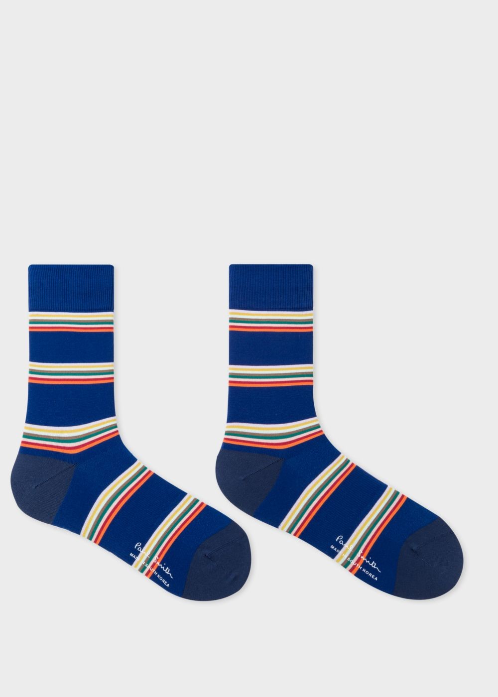 Paul Smith Men's Cobalt Blue Block-Stripe Cycling Socks