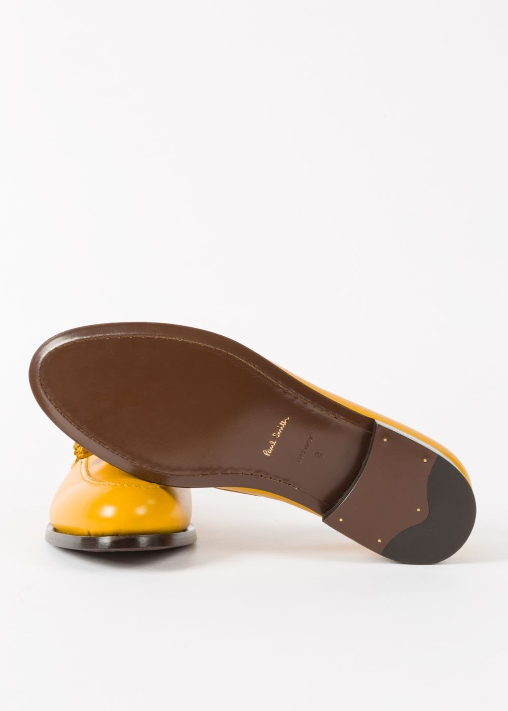 Paul Smith Mens's Yellow Leather 'simmons' Tasseled Loafers Shoes