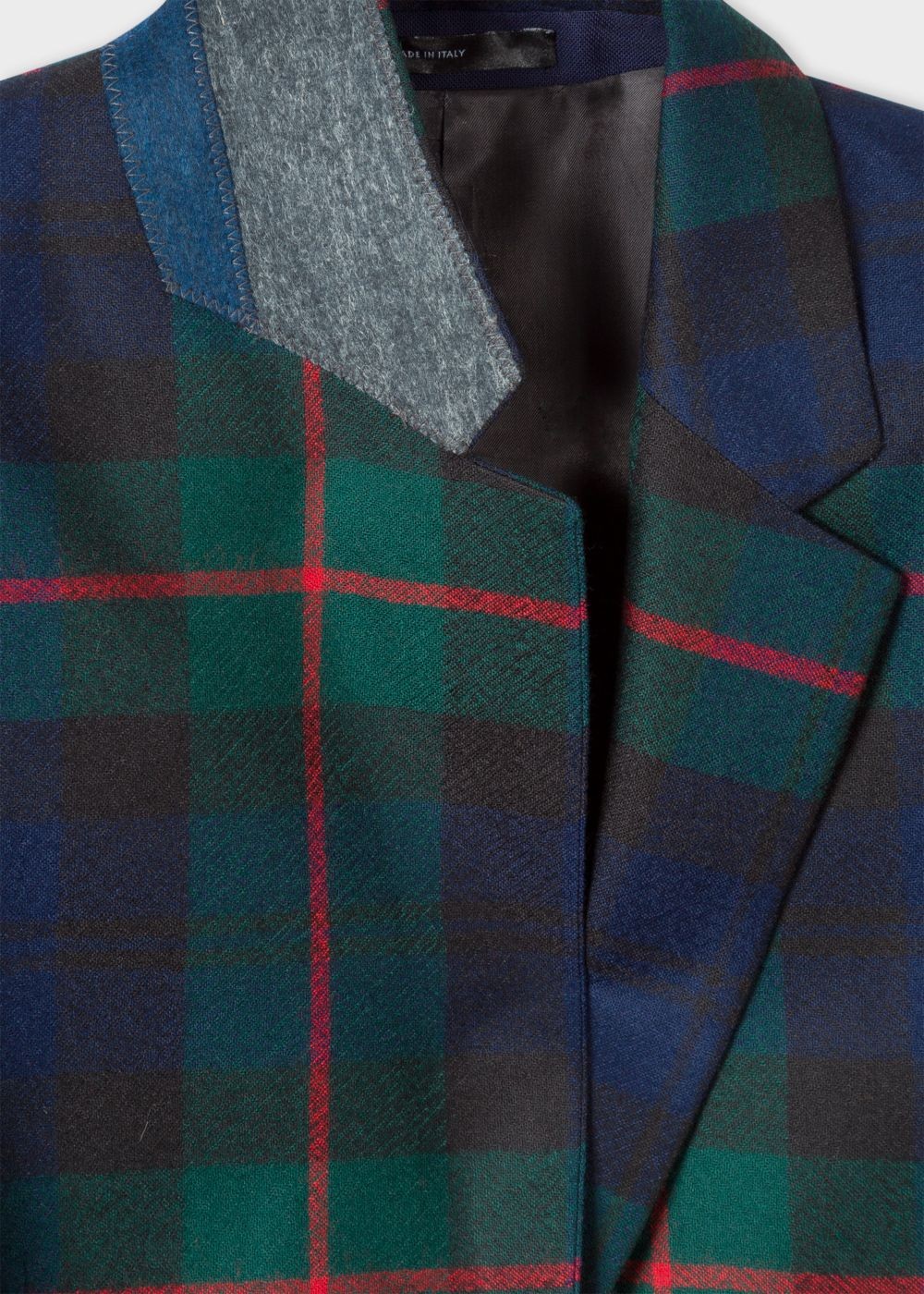 Paul Smith Women's Slim-Fit Navy, Green And Red Tartan One-Button Wool Blazer Clothing