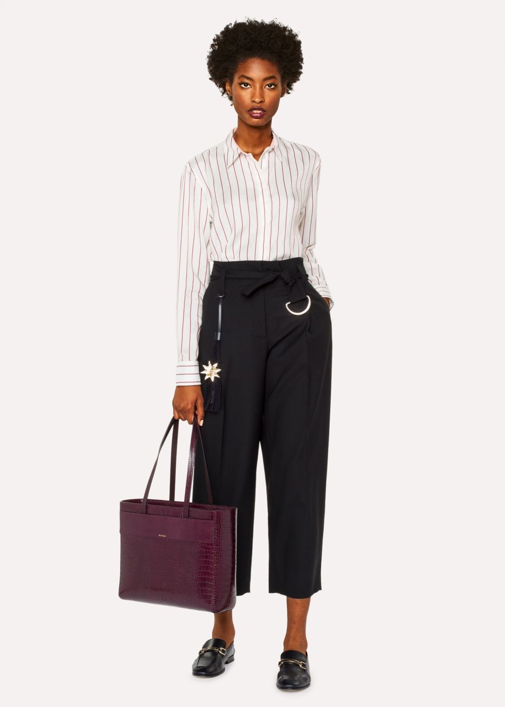 Paul Smith Women's Burgundy Mock-Croc Small Leather Tote Handbag