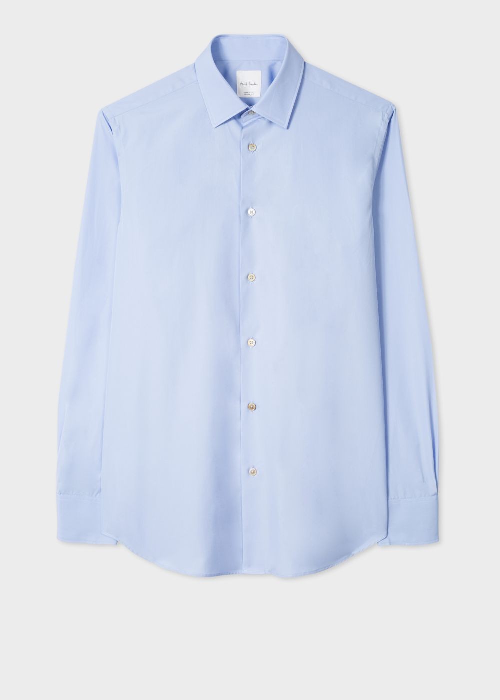 Paul Smith Men's Tailored-Fit Sky Blue Cotton 'signature Stripe' Cuff Shirts