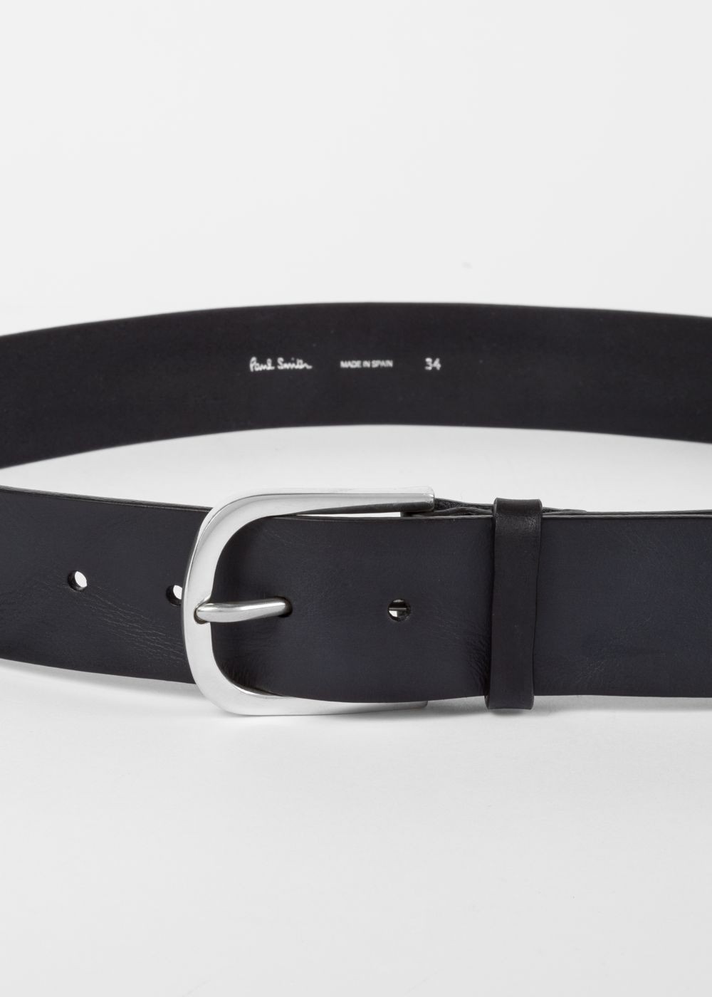 Paul Smith Men's Black Embossed 'soho' Pattern Leather Belt