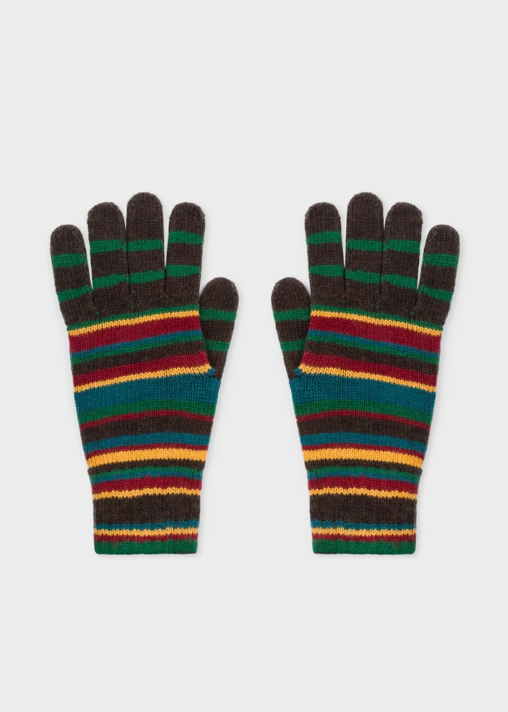 Paul Smith Men's Signature Stripe Wool-Cashmere Gloves