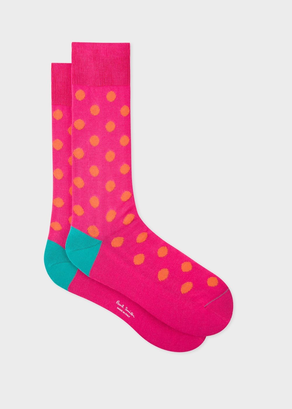 Paul Smith Men's Bright Pink Polka Dot Socks