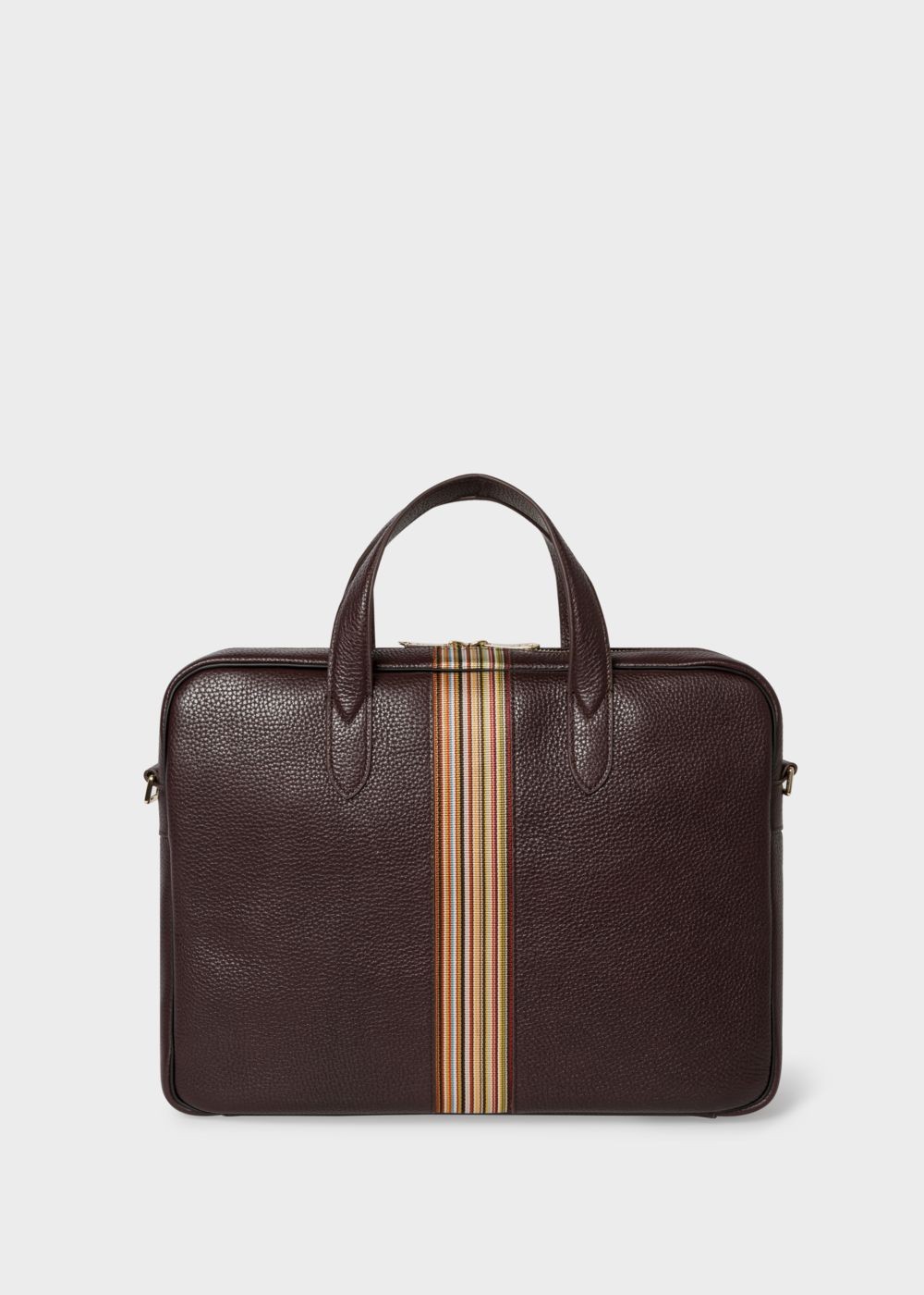 Paul Smith Mens's Dark Burgundy Signature Stripe Slim Leather Business Folio Accessories