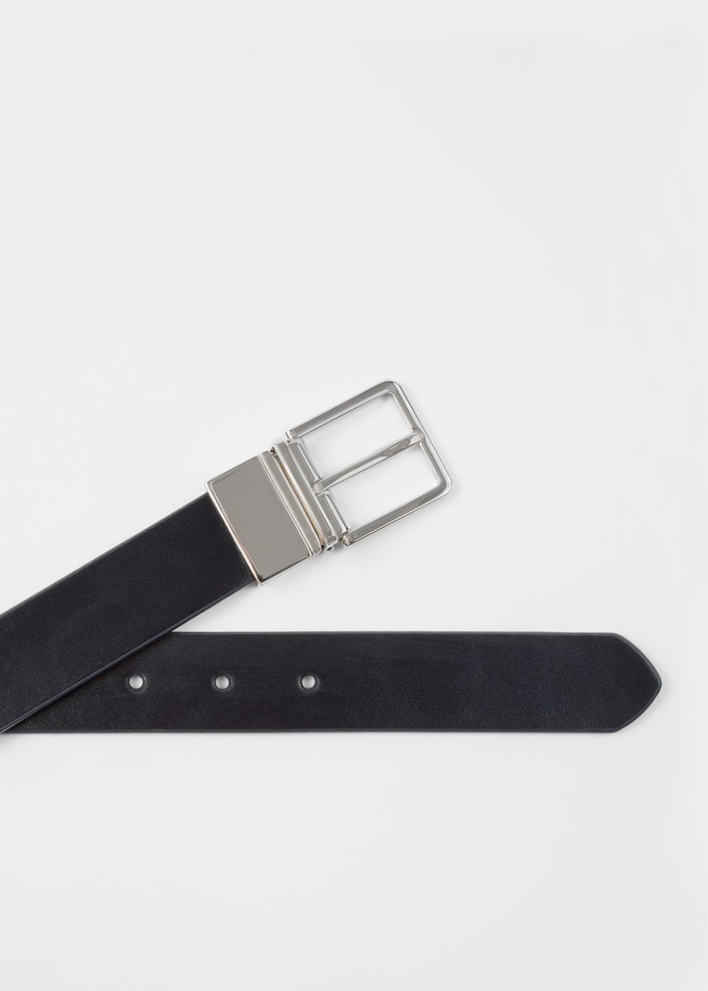 Paul Smith Men's Signature Stripe And Navy Cut-To-Fit Reversible Leather Belt