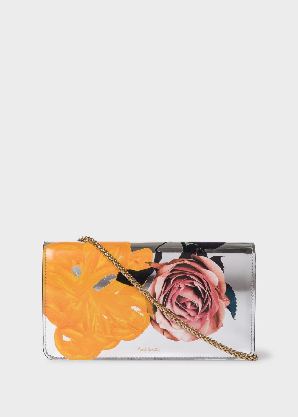 Paul Smith Women's Silver 'rose' Leather Clutch Bags