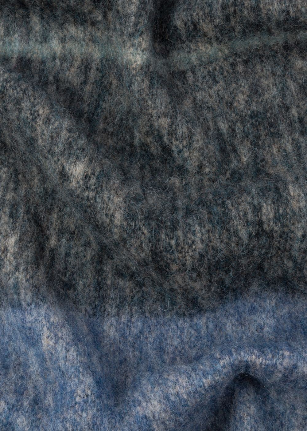 Paul Smith Womens's Blue And Purple Border Alpaca-Blend Scarf