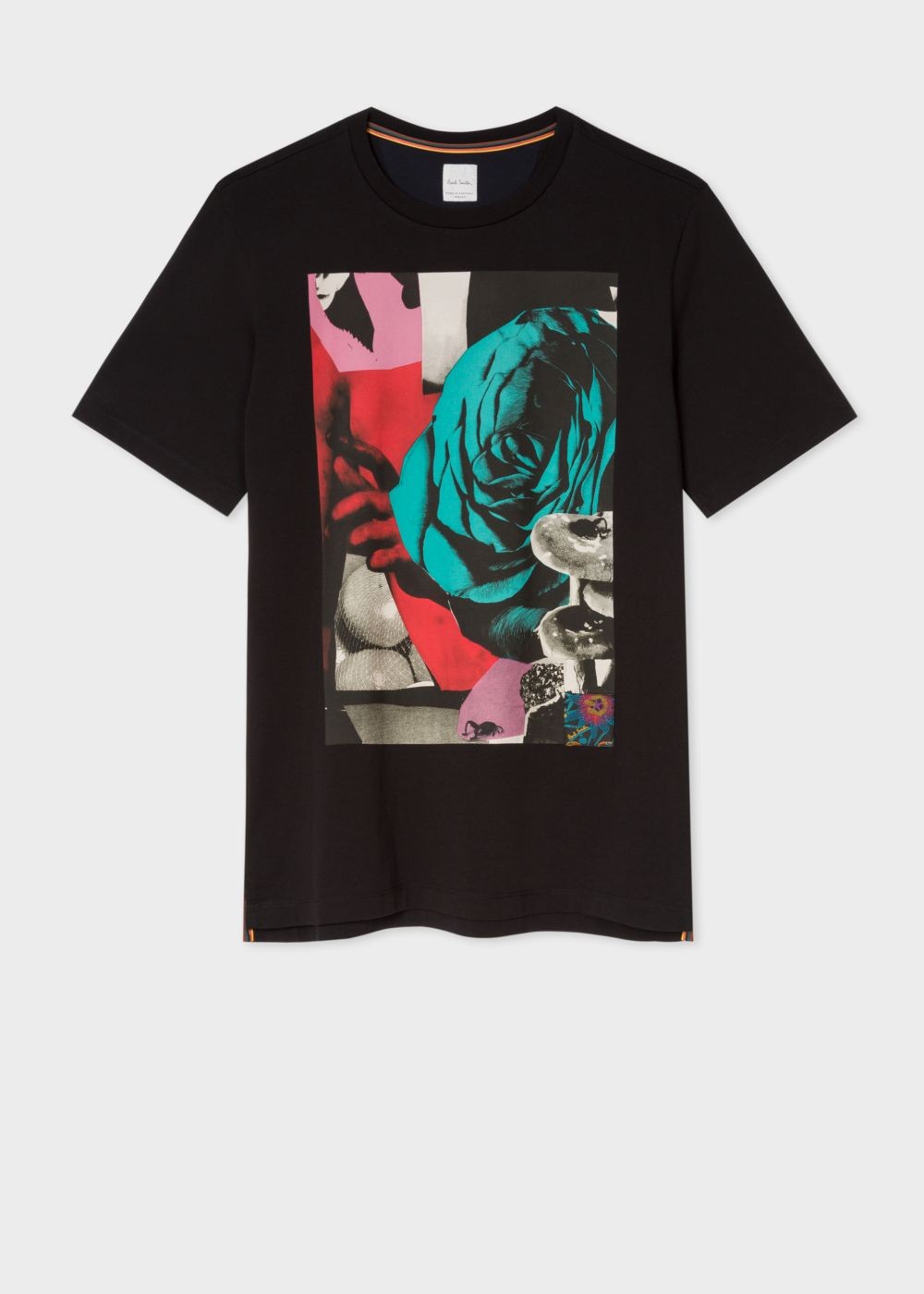 Paul Smith Mens's Black 'rose Collage' Print Cotton T-Shirts
