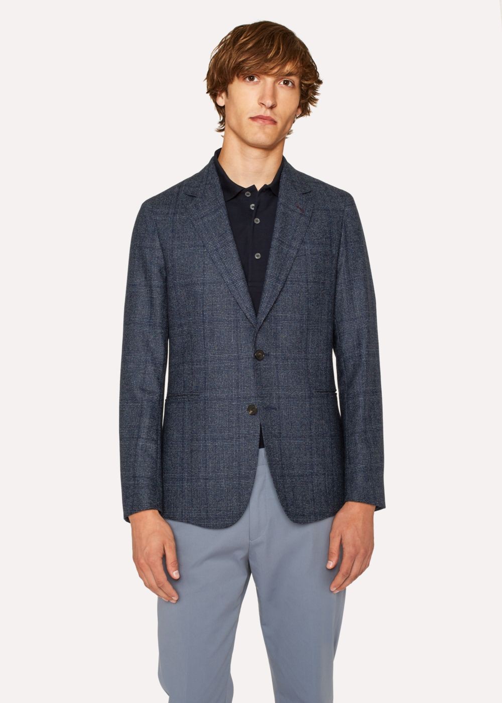 Paul Smith Men's Tailored-Fit Loro Piana Navy Dream Tweed Blazer Clothing