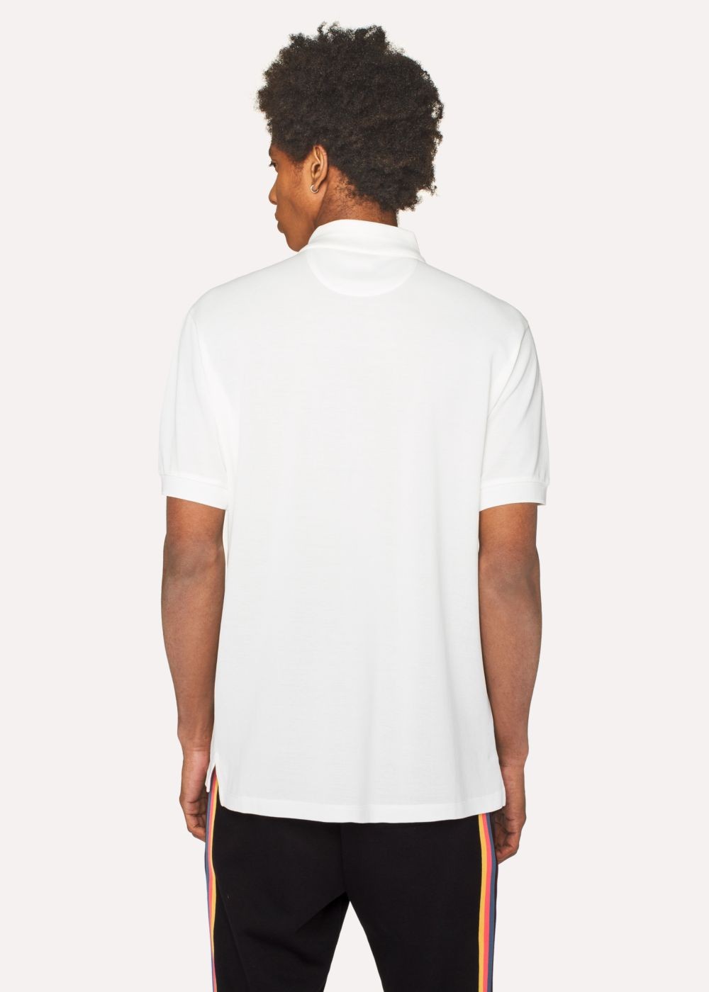 Paul Smith Mens's Slim-Fit White Cotton-Piqué Polo TShirts With Embroidered 'cherry'