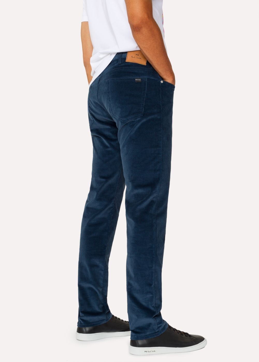 Paul Smith Men's Tapered-Fit Slate Blue Corduroy Pants