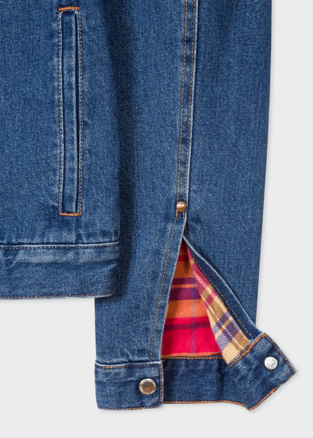 Paul Smith Men's Mid-Wash Pleat-Front Lined Denim Jackets