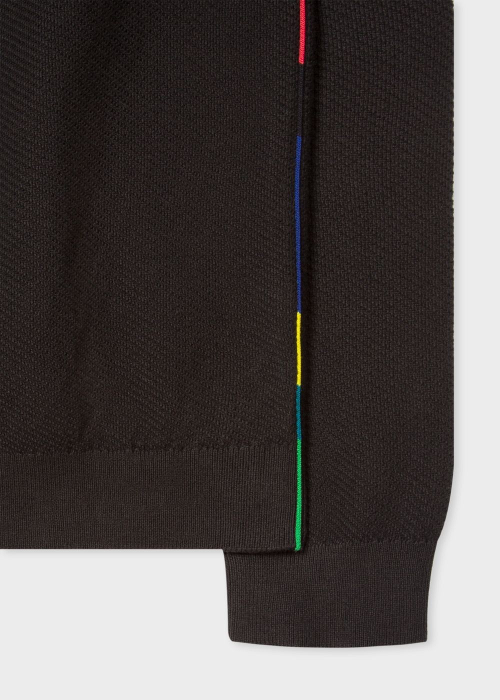 Paul Smith Men's Black Cardigan With 'cycle Stripe' Stitch Detail Clothing