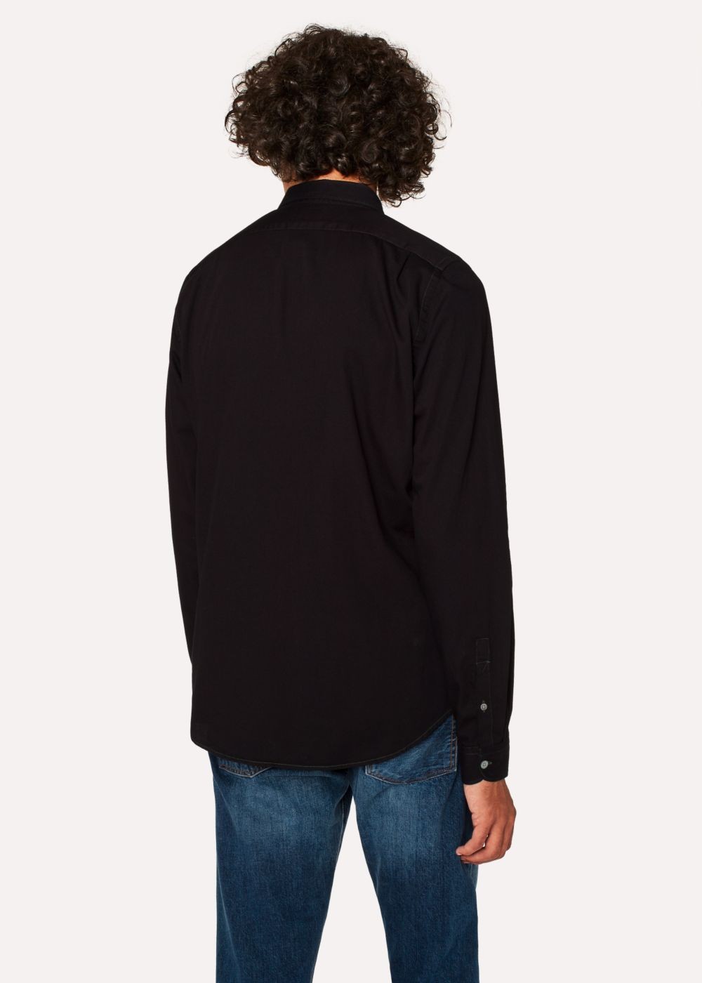 Paul Smith Men's Tailored-Fit Black Cotton Button-Down shirt