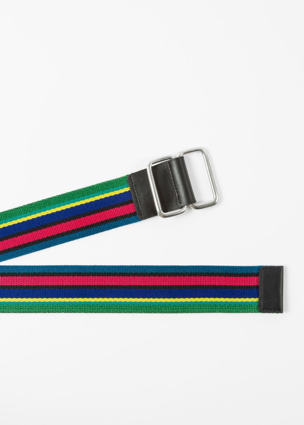 Paul Smith Men's 'cycle Stripe' Canvas Webbing Double-Buckle Belt