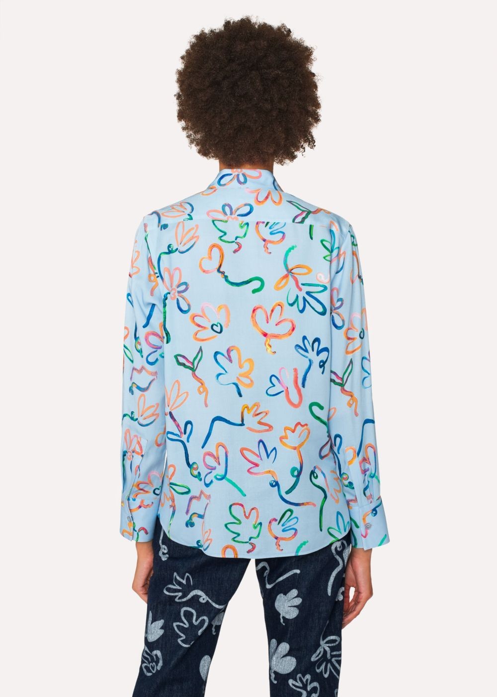 Paul Smith Lady's Light Blue 'acapulco' Print Shirts