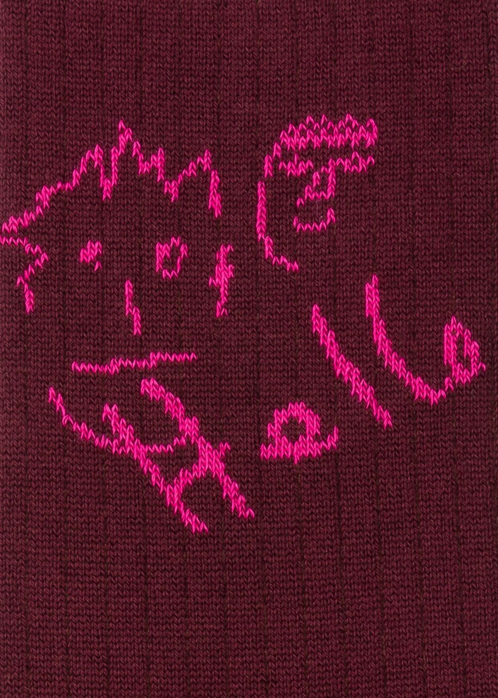 Paul Smith Men's Burgundy 'paul's Quotes' Ribbed Socks