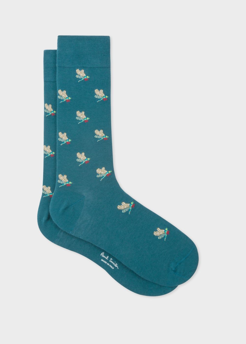 Paul Smith Men's Petrol 'dreamer Dragonfly' Jacquard Socks