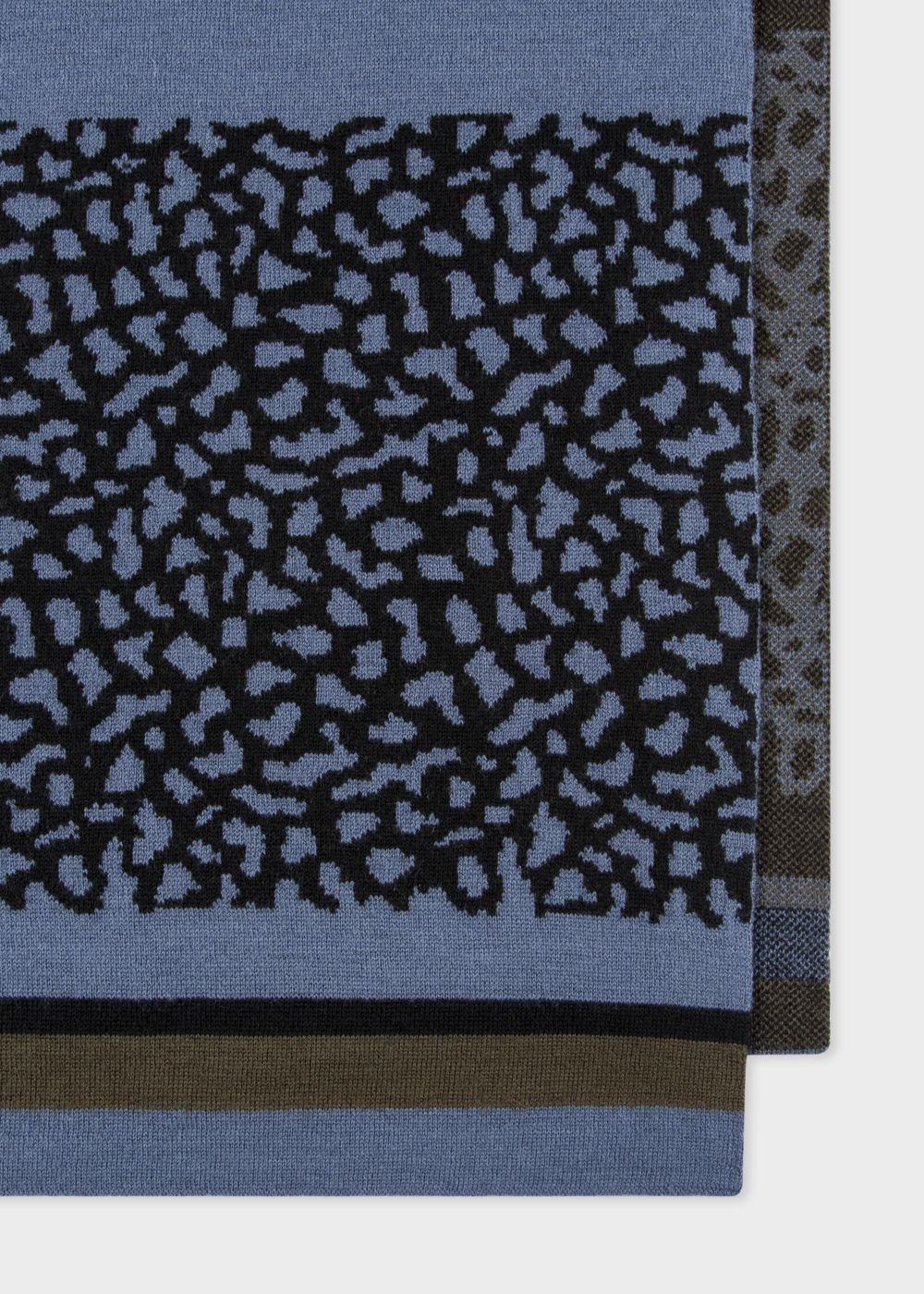 Paul Smith Men's Navy And Slate Blue 'dino' Wool Scarf