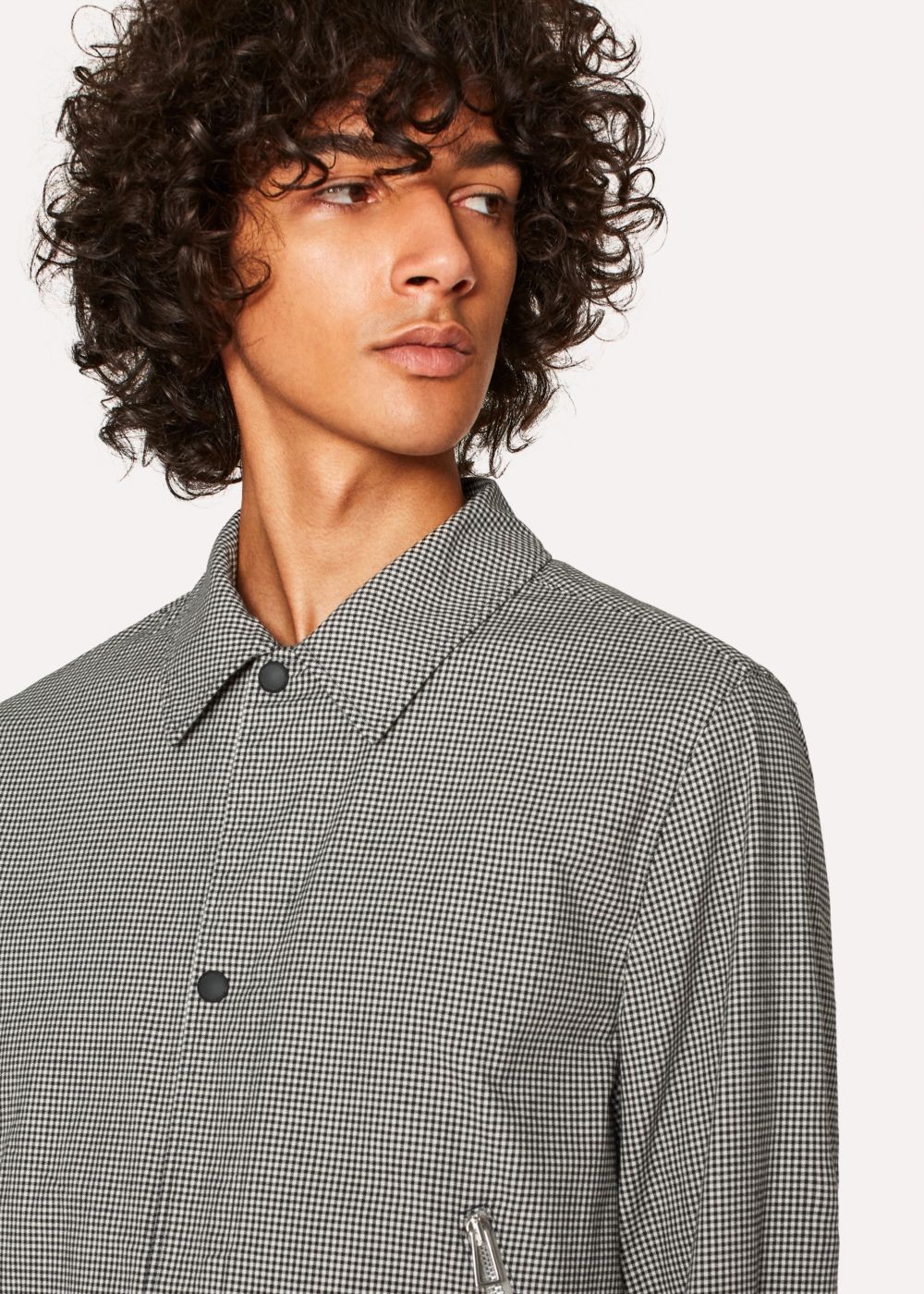 Paul Smith Men's Black And White Gingham Coach Jackets