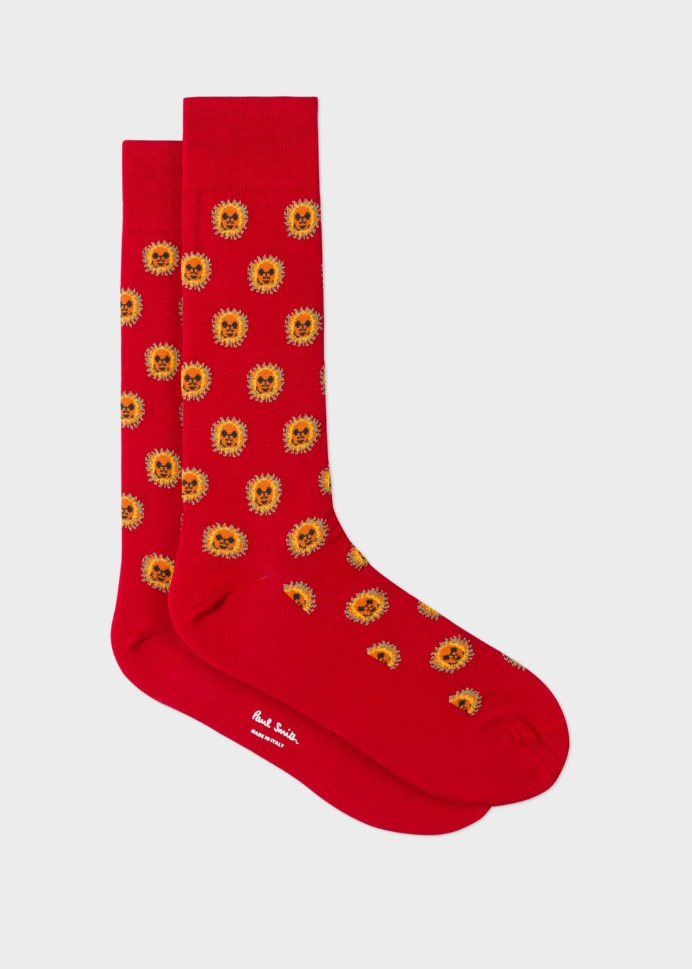 Paul Smith Mens's Red Sun Motif Socks