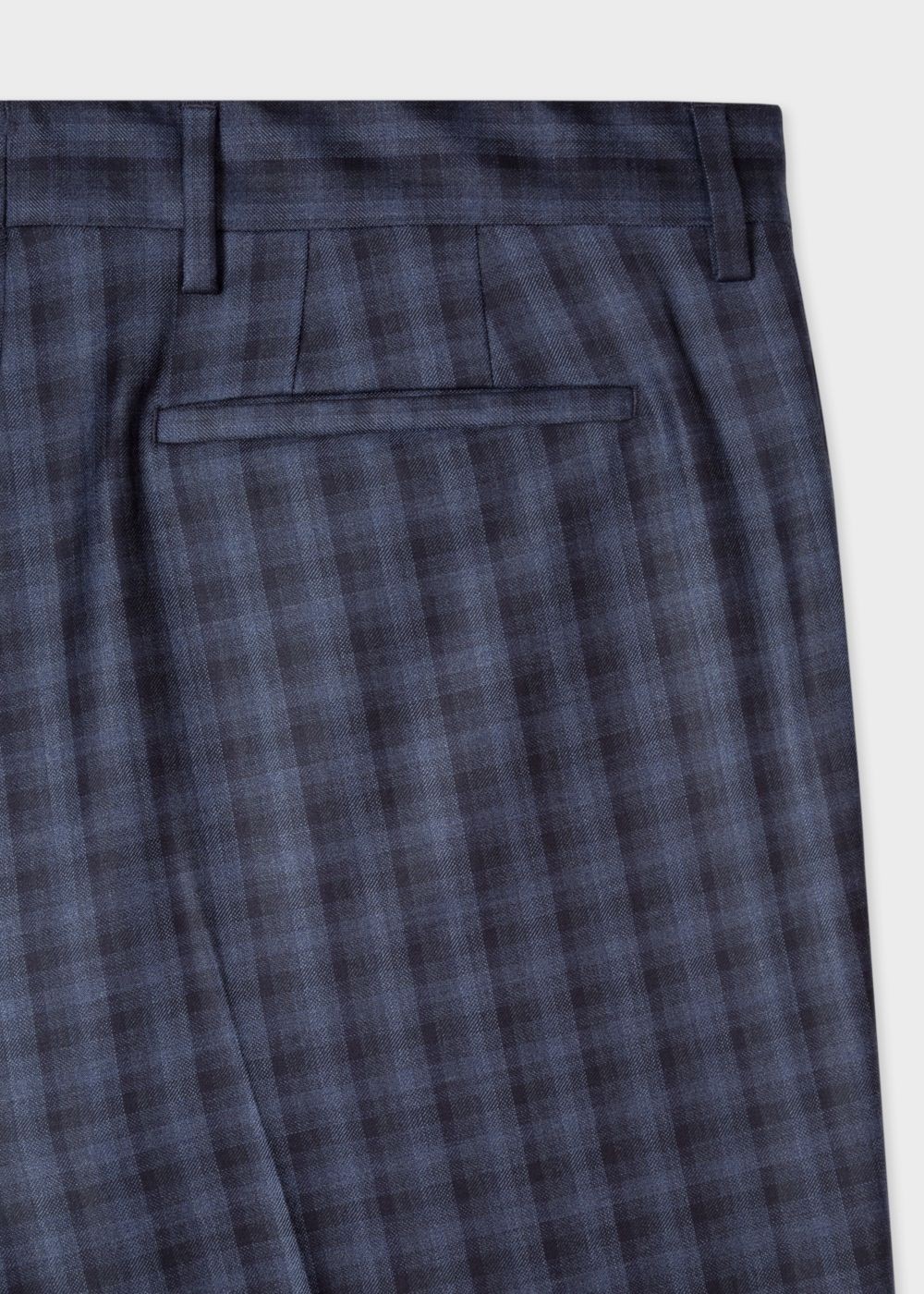 Paul Smith Mens's Slim-Fit Navy Check Wool Pants