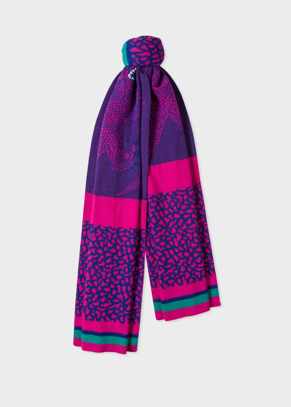 Paul Smith Women's Violet And Pink 'dino' Wool Scarf