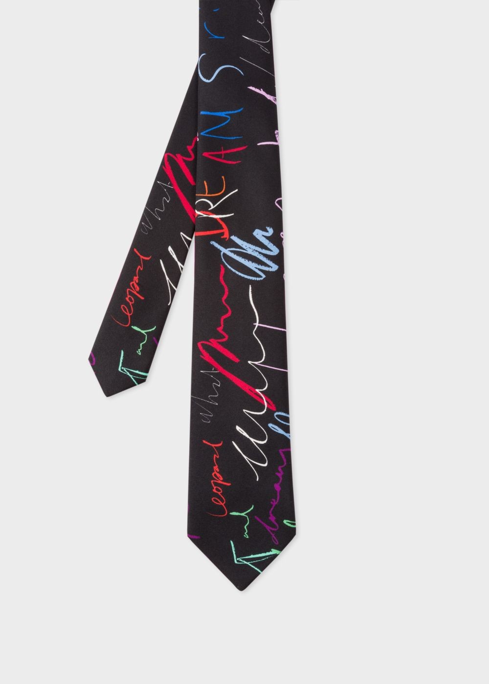 Paul Smith Men's Black 'ideas Script' Silk Tie