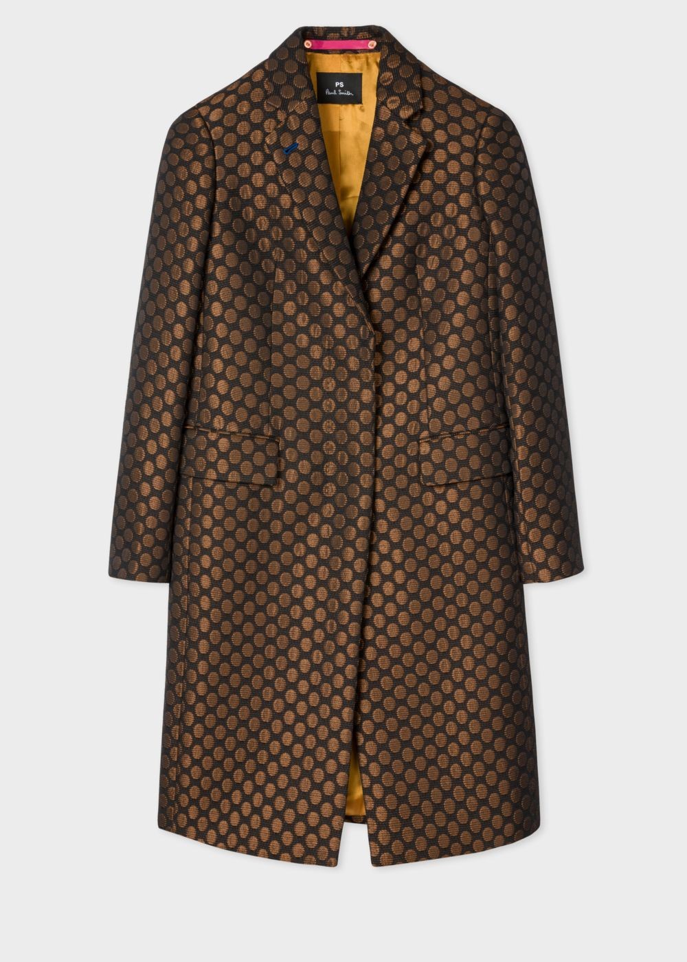 Paul Smith Women's Gold Polka Dot Jacquard Cotton-Blend Epsom Jackets
