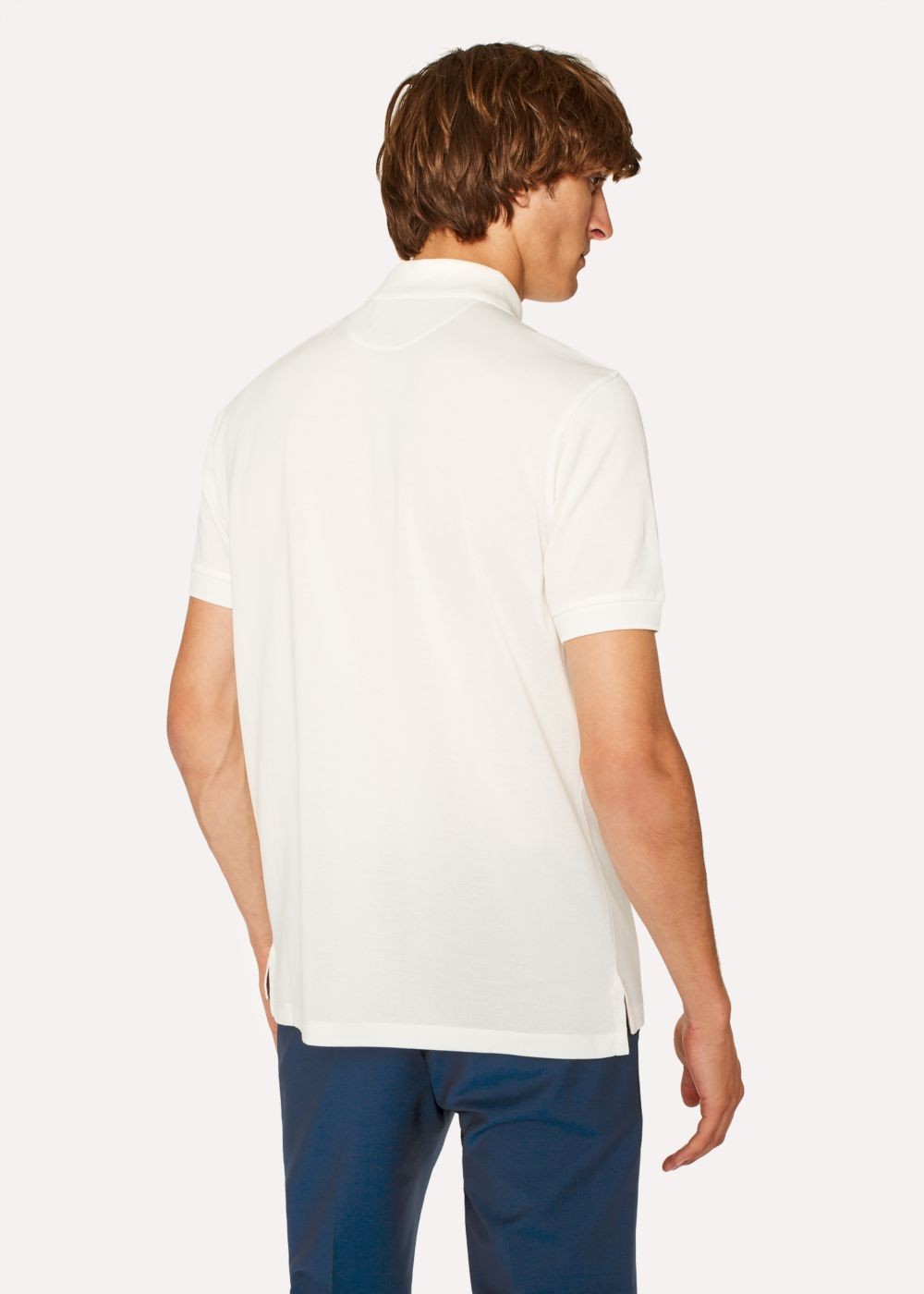 Paul Smith Men's Slim-Fit White Cotton-Piqué Polo Tees With Charm Buttons