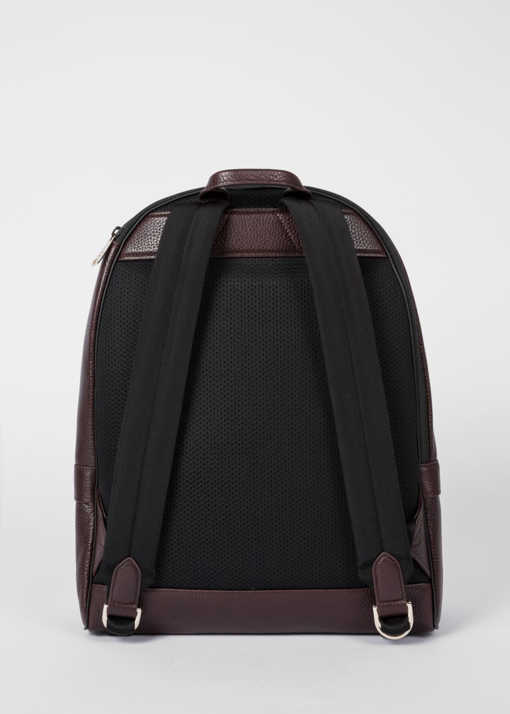 Paul Smith Men's Dark Burgundy Leather Signature Stripe Backpack