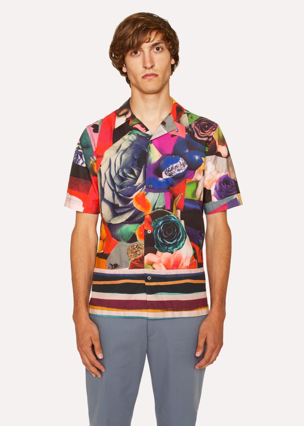 Paul Smith Men's Tailored-Fit 'rose Collage' Print Short-Sleeve Tee