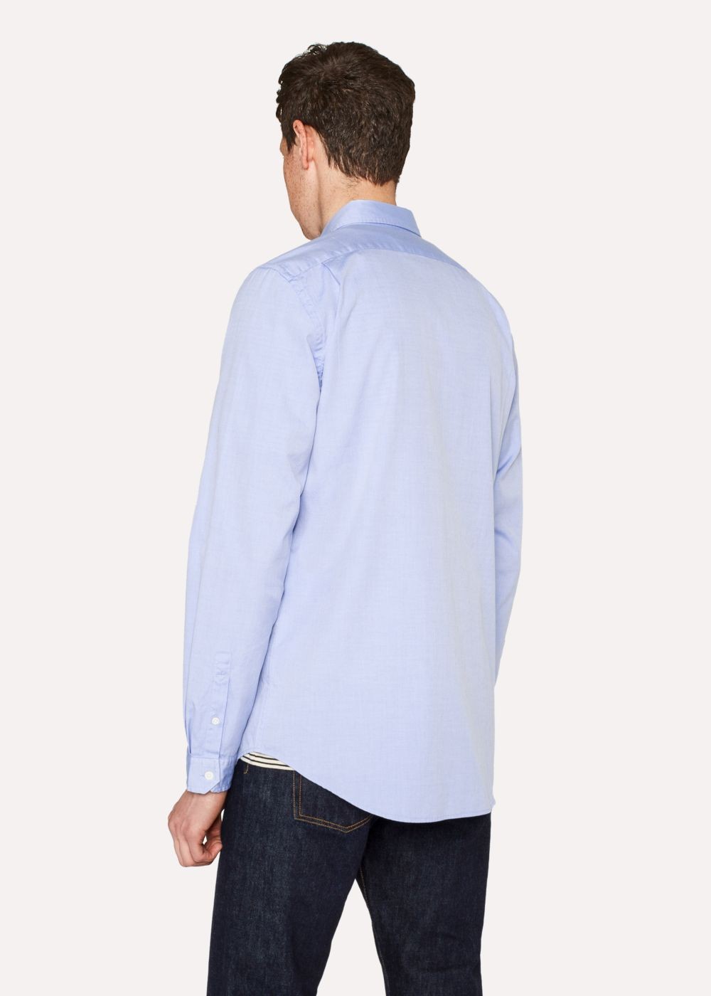 Paul Smith Men's Tailored-Fit Sky Blue Cotton Tee With Zebra Motif