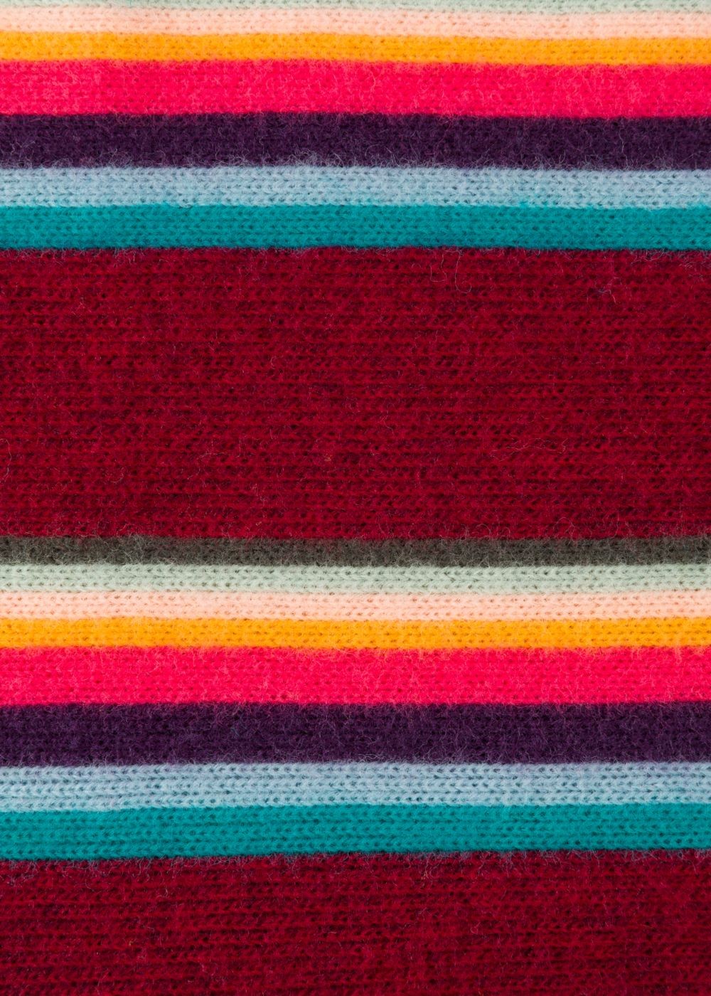 Paul Smith Men's Burgundy 'artist Stripe' Band Merino Wool Scarf