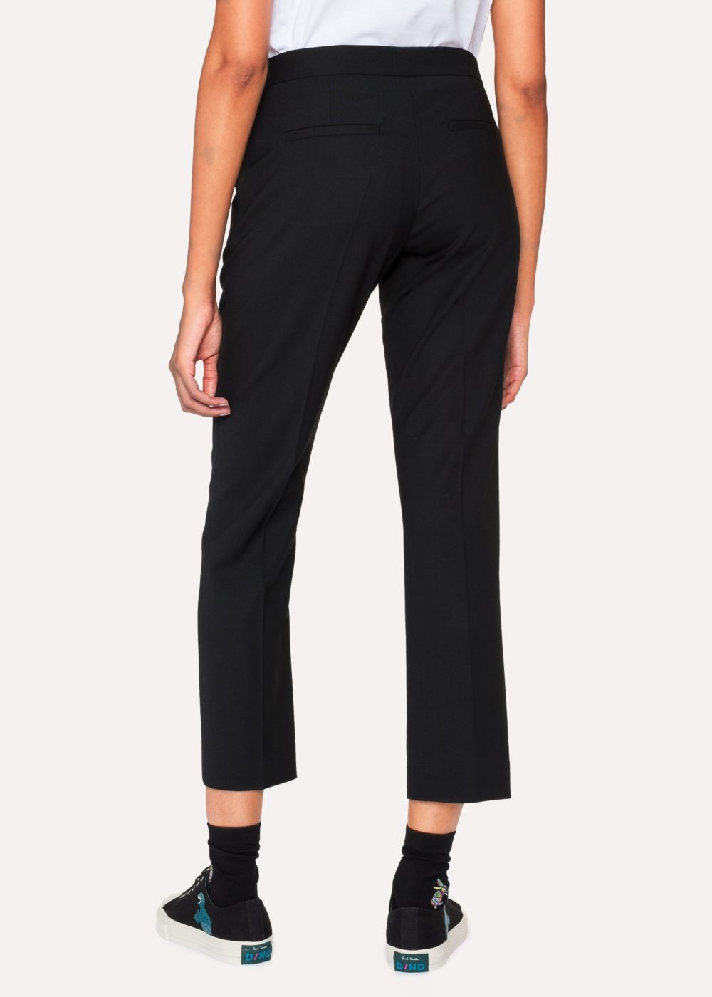 Paul Smith Womens's Slim-Fit Black Wool-Hopsack Pants