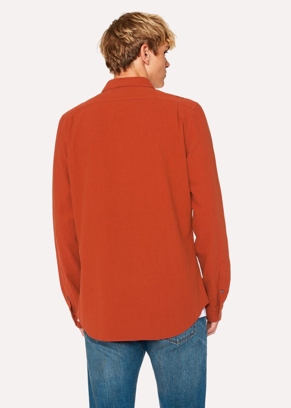 Paul Smith Men's Tailored-Fit Rust Textured Cotton TShirts